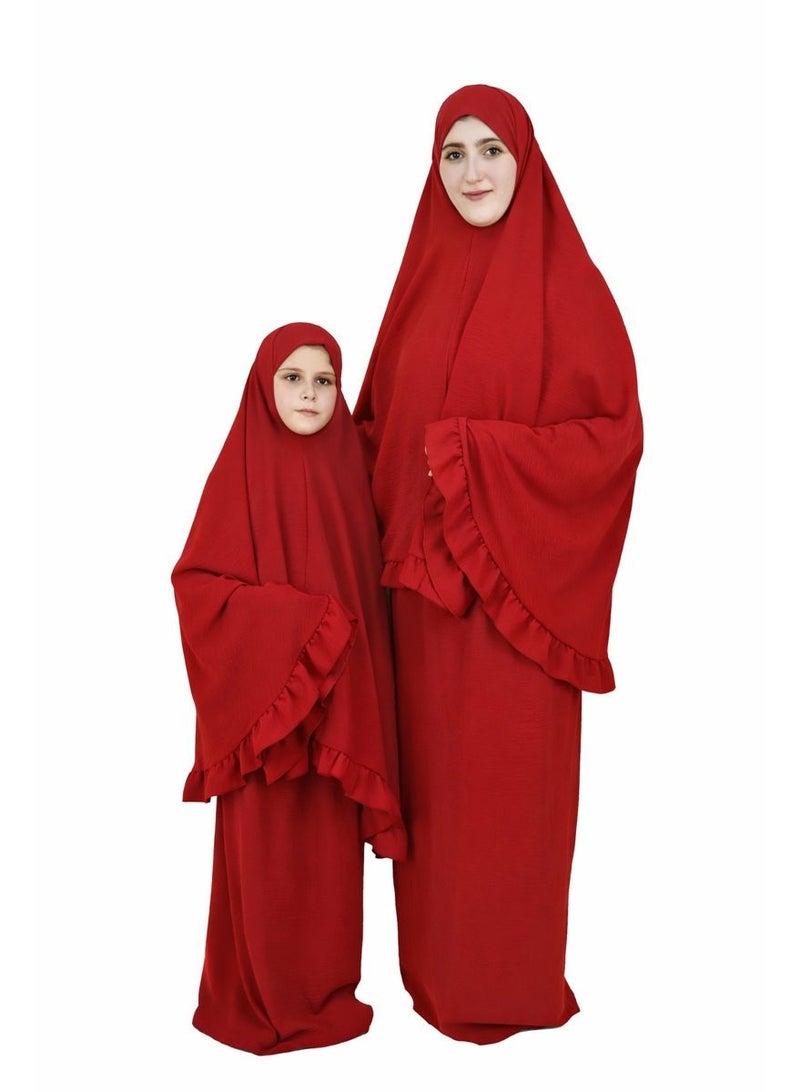 Two Piece Islamic prayer dress for girls kids or women -Prayer Clothes for girls and Muslim Women-Prayer Abaya For women and girls kids- Umrah essentials for women -Prayer dress women